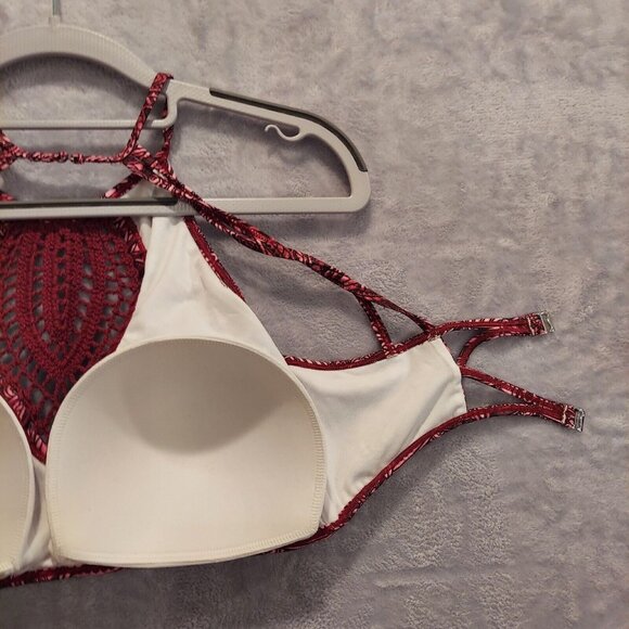 NWT Swimsuits For All bikini Womens 18  gorgeous Pink Maroon Lace cut out Sexy - Picture 10 of 16
